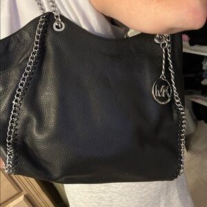 Michael Kors Black Pebbled Leather Tote